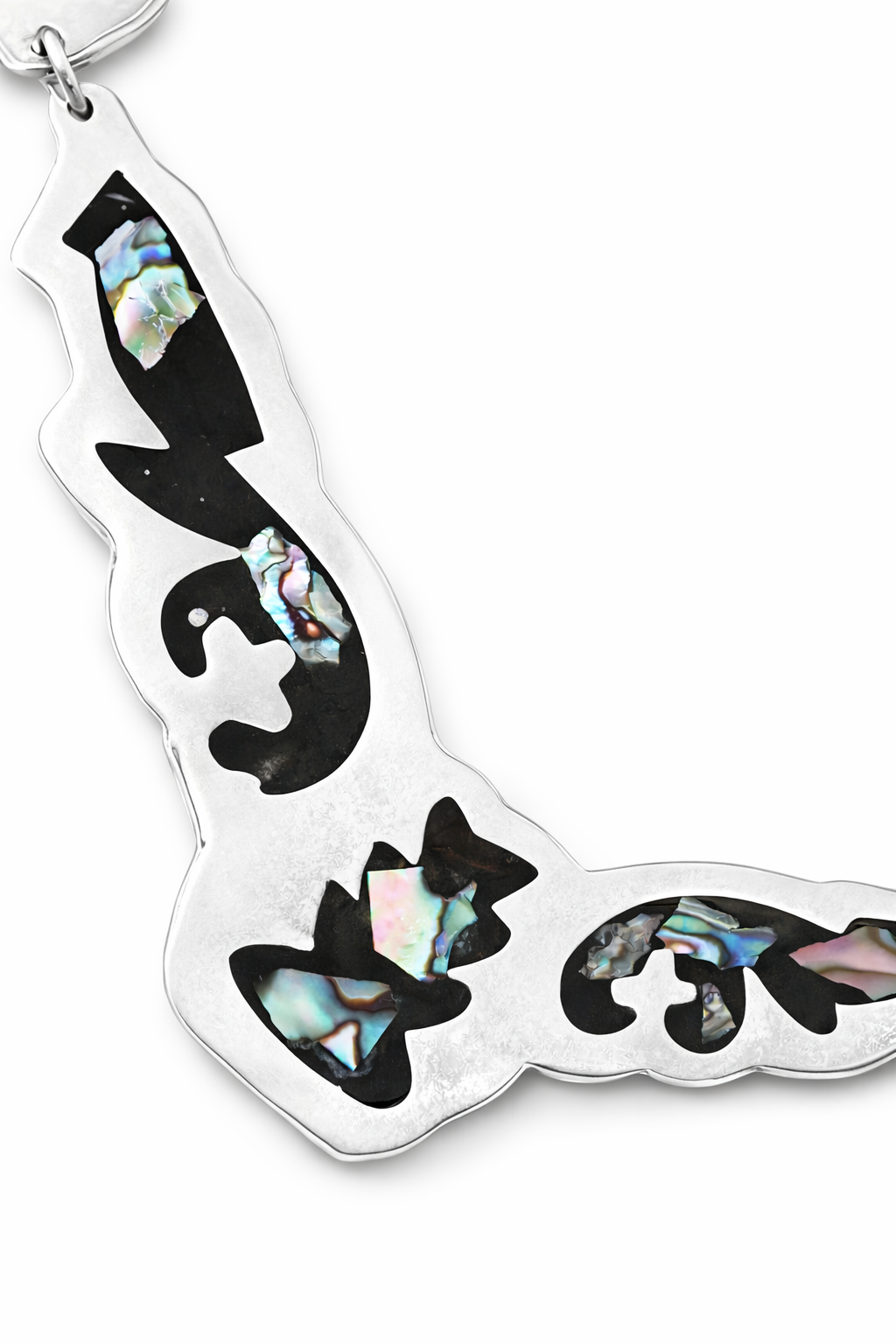 Vintage Alpaca and Abalone Statement Necklace