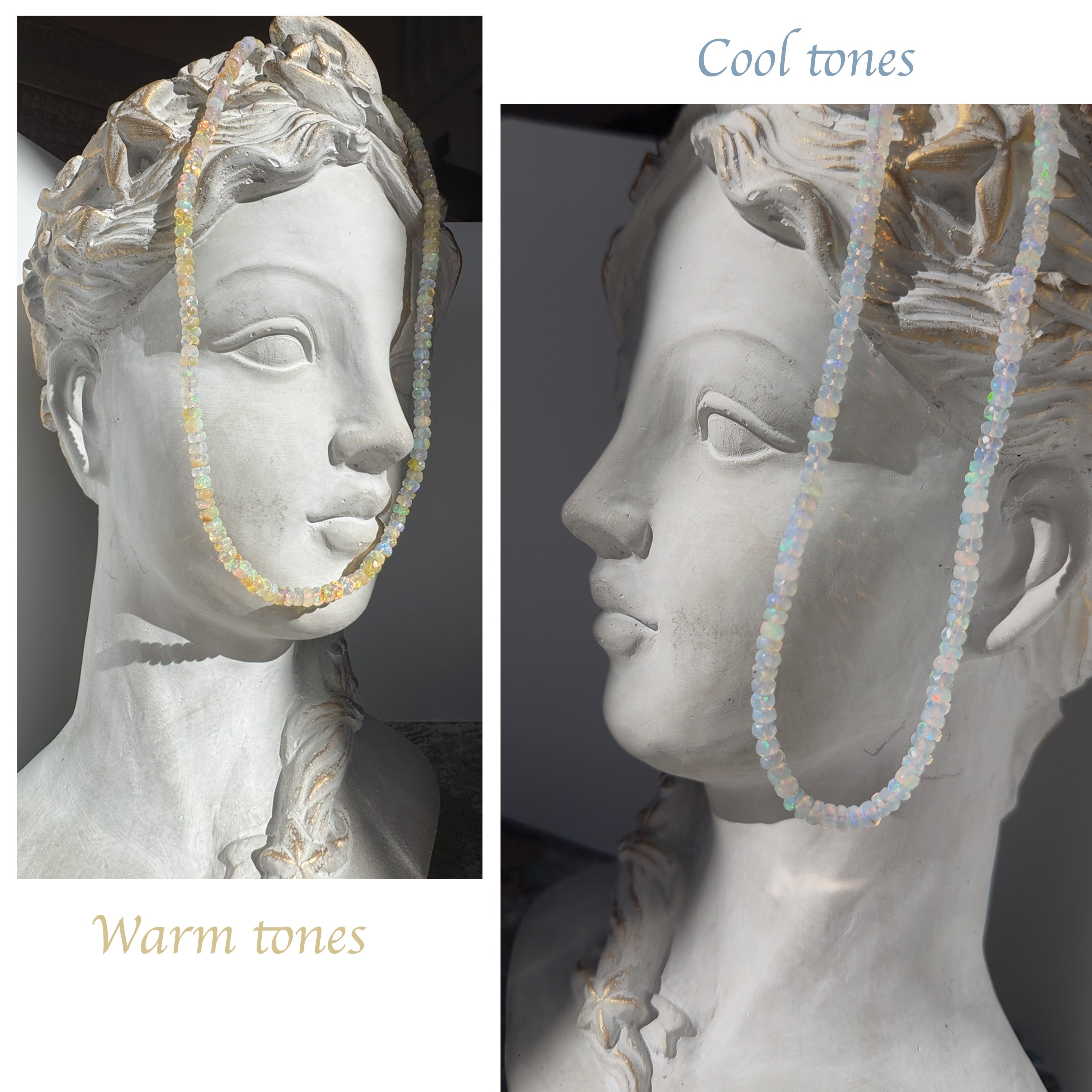 Opal beaded necklace - Sol y Luna Necklaces