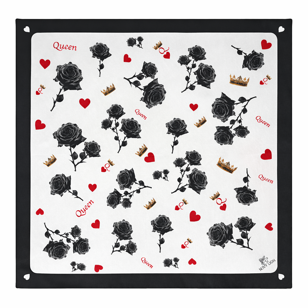 Black Rose Silk Scarf